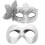 Packung mit 2 modischen schwarzen Maskeraden-Masken mit-Silber 1