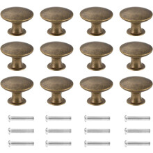 Werten Sie Ihre Küche mit Messing-Küchenschrankknöpfen auf: Rundes, elegantes Design, einfache Montage, Antikmessing-Finish, Möbelrenovierung, 12