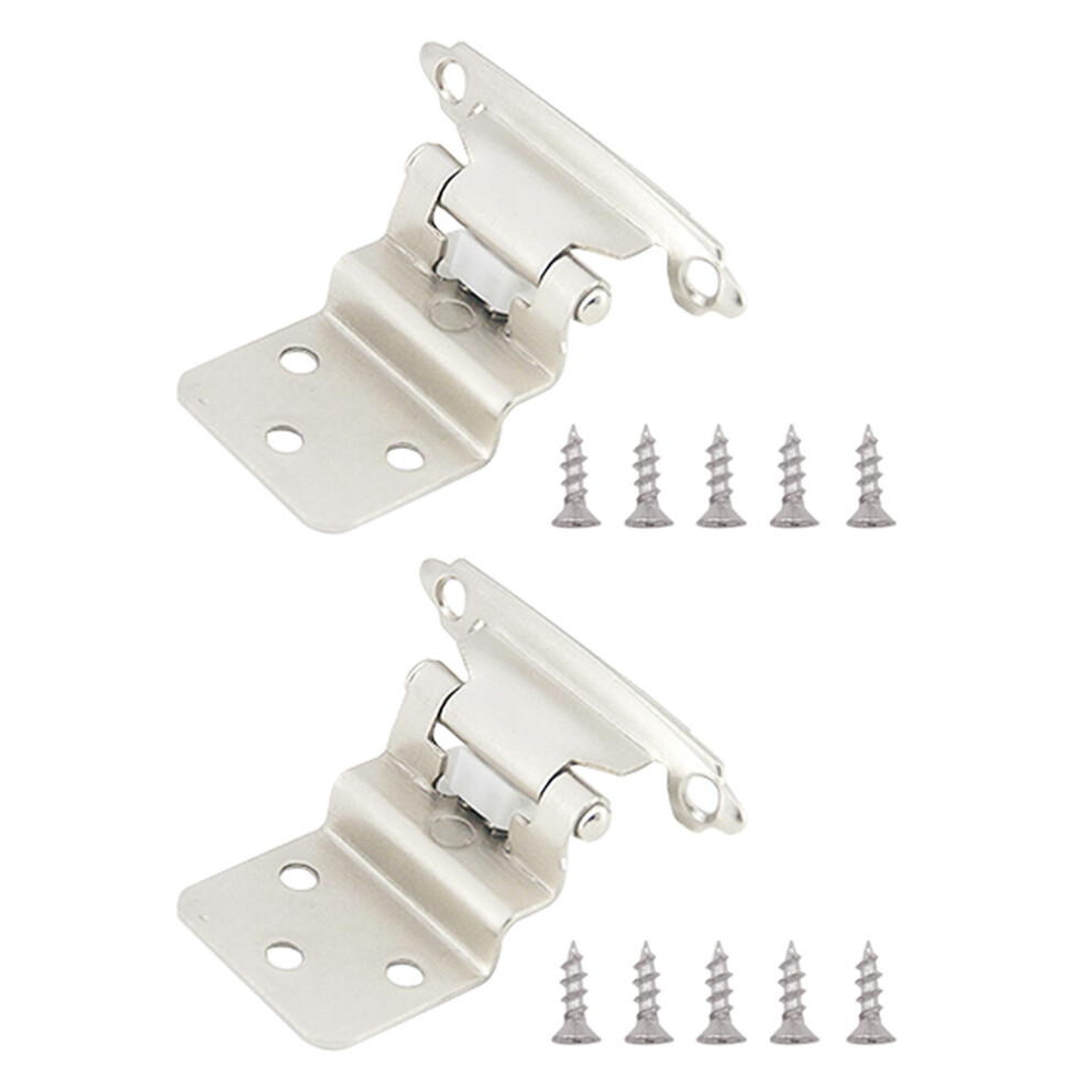 Cabinet Hinges For Seamless Kitchen & Bath, Automatic Closed Hinge With Self-Closure Mechanism For Quiet, Smooth Operations, White Nickel Hardware (2P 9454554569031