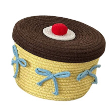 Conteneur de rangement pratique et robuste en fil de coton, pour