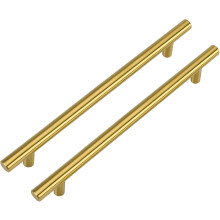 Mânere de dulap din oțel inoxidabil, stil modern, finisaj din alamă periată pentru o notă elegantă, lungime totală de 15 cm și prindere
