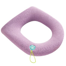 Funda suave para asiento de inodoro con tejido grueso para asientos de inodoro universales, calentador de asiento reutilizable con alta elasticidad,