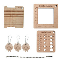 Wood Knitting Needle Gauge Knitting Yarn Gauge Wood-Set B