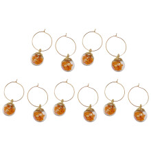 10Pcs Wine Glass Charm Rings Goblet Drink Markers Label-Orange