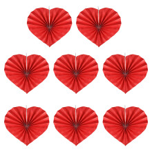 8pcs Love Themed Heart Fans for Indoor Or Outdoor Celebration