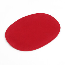 1 Pair PU Leather Repair Patches Oval Shape Elbow Knee-Red