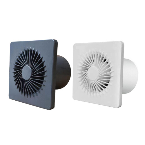 Kitchen Air Vent Window Wall Fan Quiet Ventilator-Grey 6 inches 1