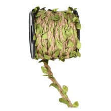 32.8 Feet Leaf Twine 5MM Leaf Rope Burlap Ribbon Twine-Green