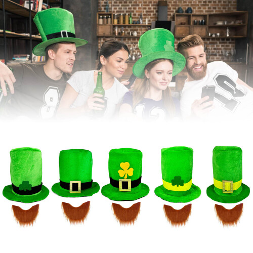 Patricks Day Tops Hat With Beard Costumes Accessory for-Type A 2
