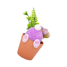 Plush Rabbits Potted Plant Desk Ornament Plush-light purple