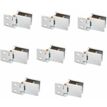 Dobradiças retangulares com presilha única para portas de vidro, rotação de 90 graus, montagem na parede, para vidros de 5 a 8 mm, material em