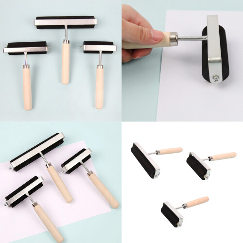 Rubber Brayer Roller Hard Rubber Brayer Rollers Art Craft-9.5CM 2