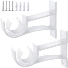 Supporto per asta per tende versatile, in lega di alluminio resistente, per aste da 25 mm a 30 mm, design semplice ed elegante, finitura bianca a