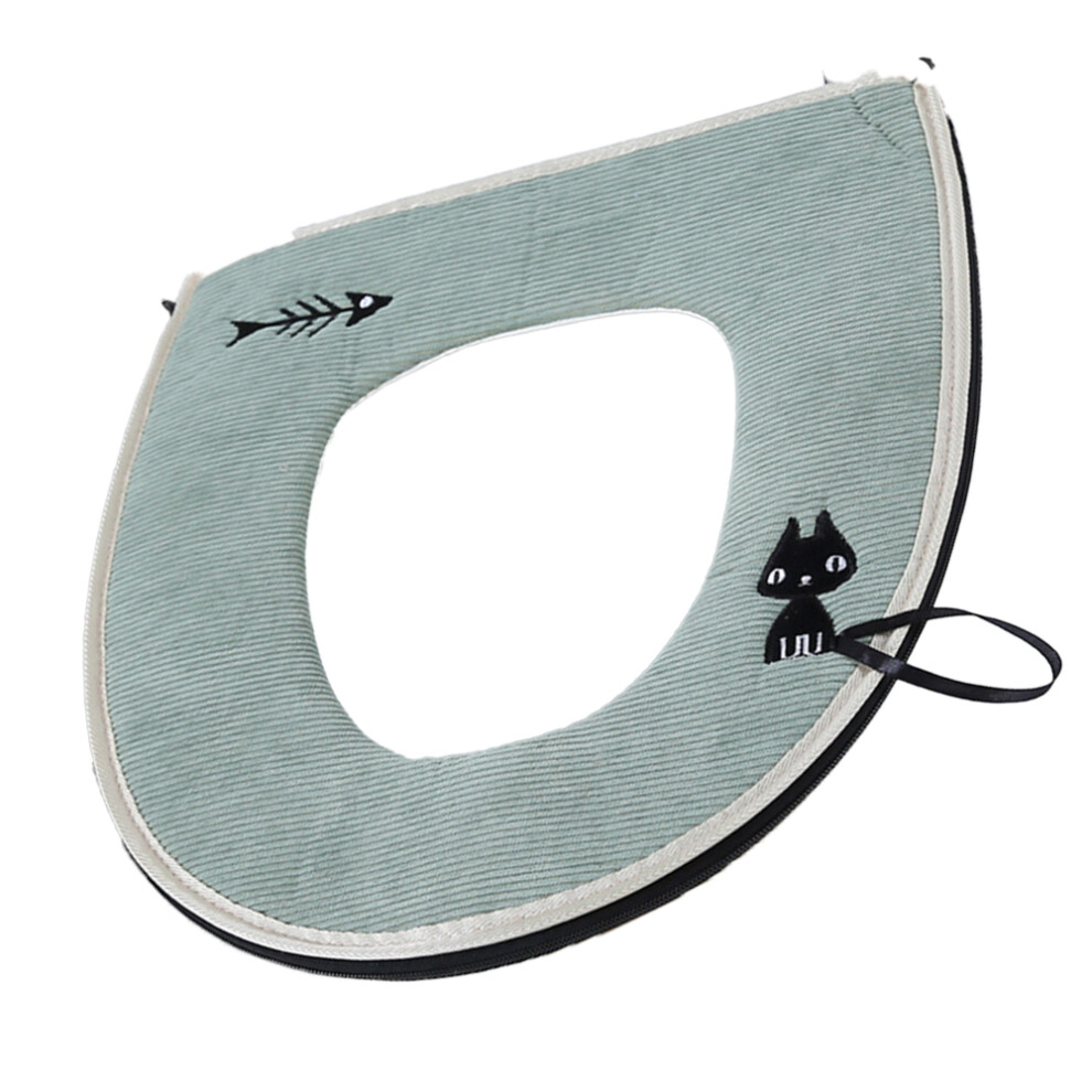 Soft Toilet Seat Cover For Universal Fit, Reusable Machine-Washable, Waterproof Backing, Easy-Install Hooks, Fits Most Round Elongated Seats, Warm Com 9135470009343
