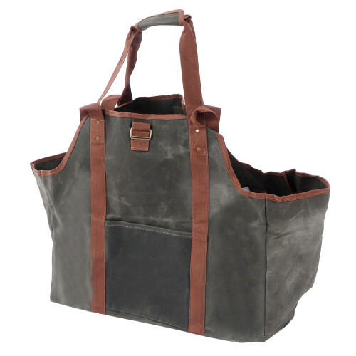 Bolsa para Lenha em Lona Encerada, Resistente e Impermeável, com Alças Acolchoadas e Ajustáveis. 2