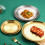 4-teiliges Metallteller-Set, Geschirr,-Gold 26cm 6