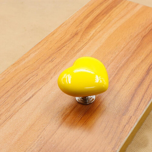Decorative Cabinet Knobs with Heart Shaped Design, Ceramic Cabinet Knobs Glossy Surface Smooth Plastic Drawer Pulls for Dresser Wardrobe Kids Room, Su 1