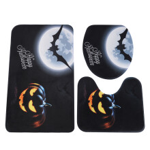 Zestaw dywaników łazienkowych z pianki memory z mikrofibry, nadający się do prania w pralce, antypoślizgowy, z motywem Halloween, chłonny, do