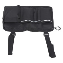 Organizador lateral para cadeira de rodas com design de bolso duplo, bolso em tela e faixa refletora. Bolsa de armazenamento leve e de grande
