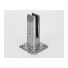 Square Glass Clamp, Stainless Steel 304 Glass Railing Post for Pool Fence, Stairs Balcony Glass Floor Clamps, Heavy-Duty Stability Integral Cast Desig