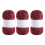 3 Rolls Comfortable Crochet Thread Rainbow Color Dot-Burgundy 1