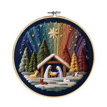 Pre Printing Embroidery Set NonToxic Thread Easy homes-DZ0406