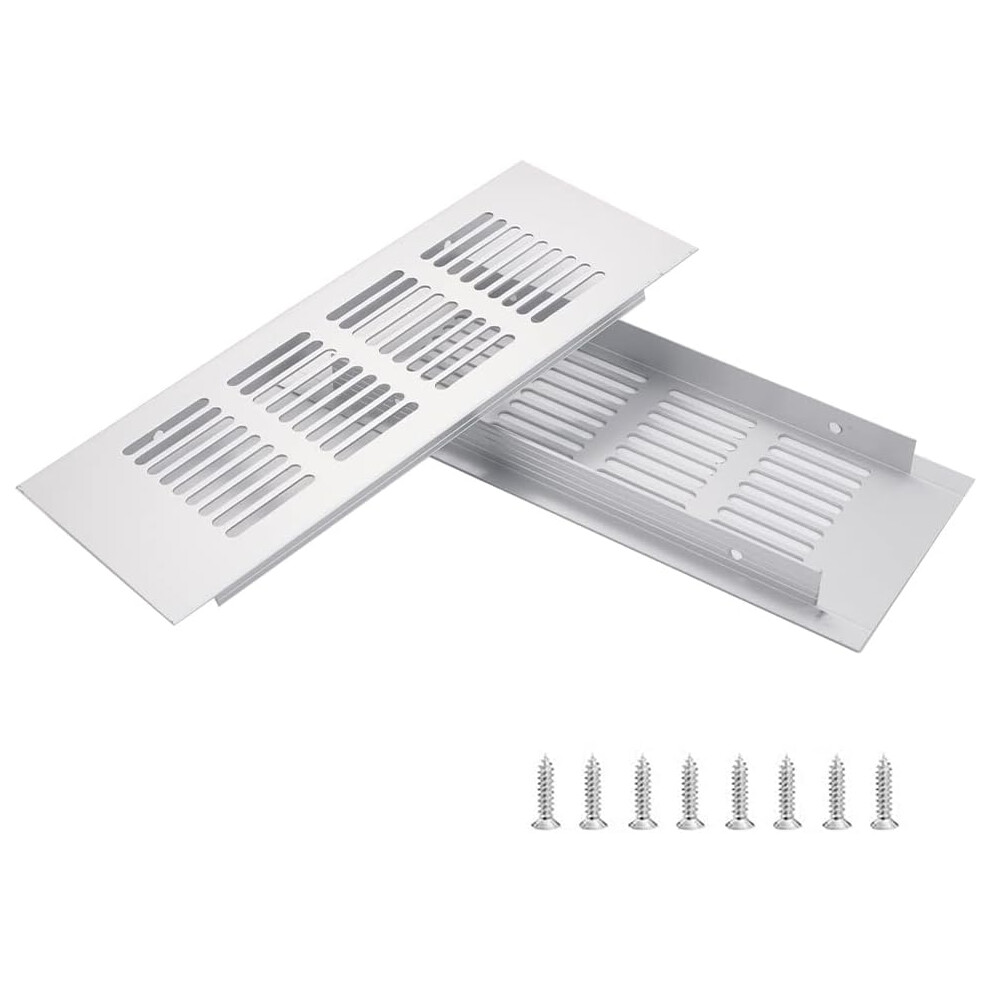 Louvered Ventilation Grille, Door Air Vent Aluminum Alloy Rectangle Shape For Hvac Cabinets Maintains Good Ventilation 9454554588988