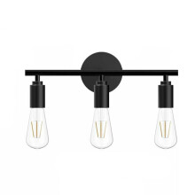 Wandlamp in industriële stijl met transparante glazen kap en matzwart frame, vintage Edison wandlamp met dimfunctie, moderne verlichting.