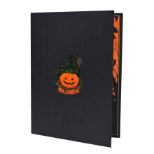 Halloween-Feier, faltbare Burgenkarte, künstlerisch-1 Satz