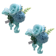 2 Stück Rosen-Handgelenk-Korsagen für Braut und-tiff blau