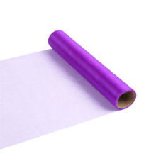 28x457cm Flower Wrapping Mesh Gift Wrapping Paper-Purple