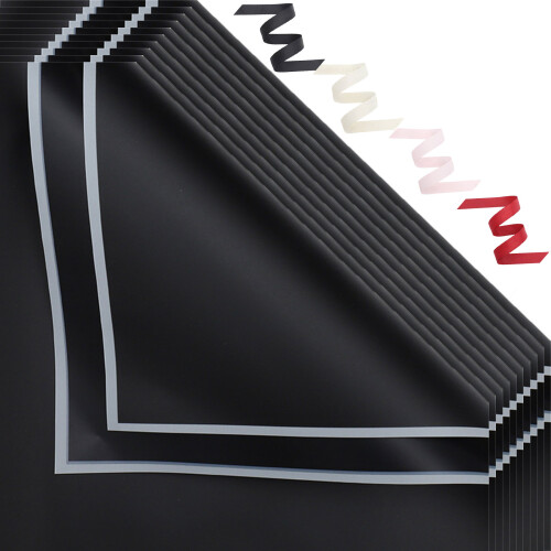 20pcs Flower Wrapping Paper DIYs Craft-white frame black
