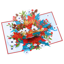 Beautiful 3D Christmas Flower Greeting Card Seasonal-1 set