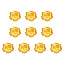 10 Stück selbstklebende Siegelaufkleber,-Ginkgo Royal Gold