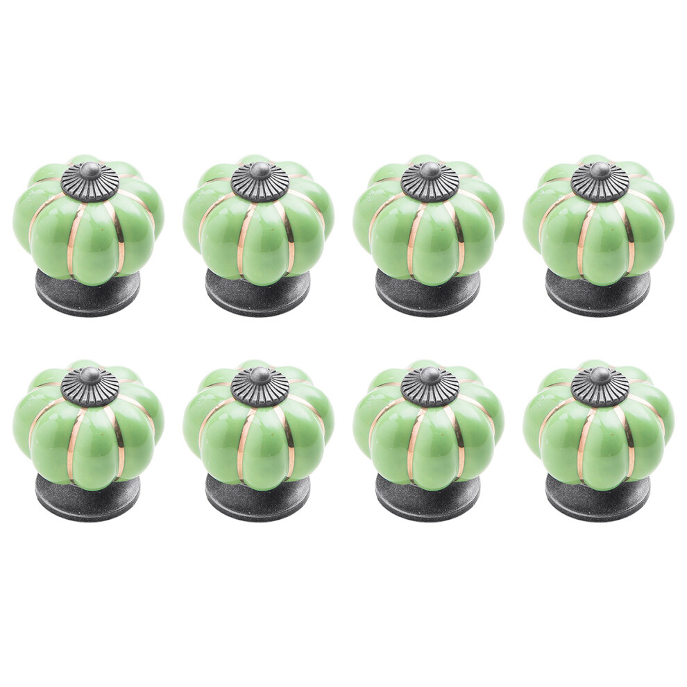 Vintage Pumpkin-Shaped Ceramic Knobs, European Design Heavy Ceramic Kitchen Furniture Door Handles, Unfading Color, Glossy Smooth Surface, Easy Instal 9454554592268