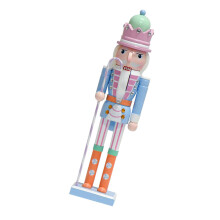 Wood Nutcrackers Soldier Statue Candy-Green top and blue b