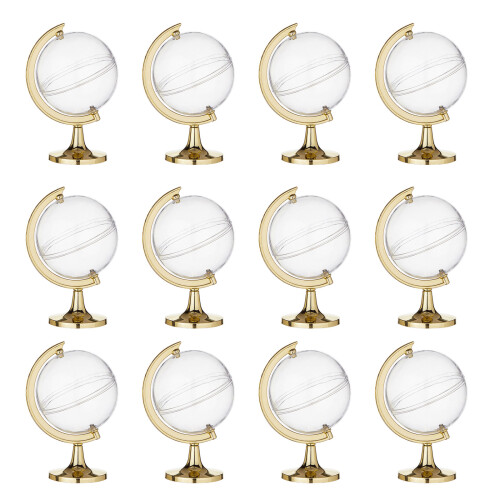 12Pieces Miniature Globe Candy Containers For Unique Gift-Gold