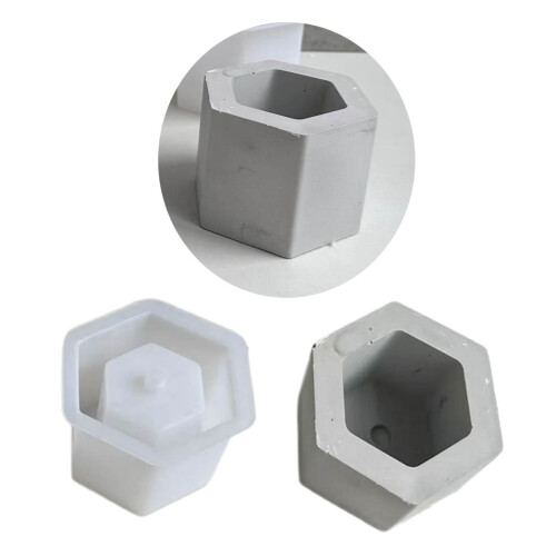 Hexagonals Shape Flower Pots Silicone Mould DIY Craft-Square 1 2