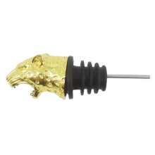 Decoratieve wijnstop met dierenkop in zinklegering-Goud