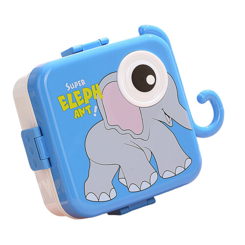 Lunch Box with Separate Compartments Cartoon-blue elephant