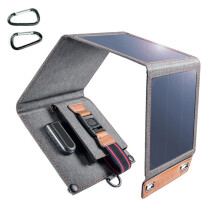 Högeffektiv hopfällbar solladdare, bärbar solpanel för camping och vandring, säker laddning med smart IC-chipteknik för olika enheter, bred