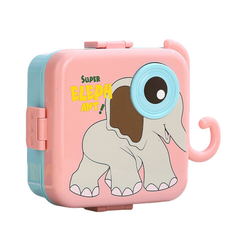 Cartoon Character Food Container with-pink elephant