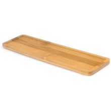 Vassoio rettangolare in bambù, carbonizzazione idrotermica, materiale ecologico per accessori per piante da interno, design con bordo rialzato