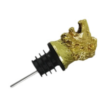 Decorative Animal Head Bottle Pourer Leak Proof Zinc Alloy-Gold