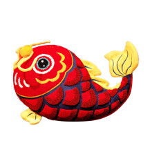 Weiches und warmes Löwen-Plüschtier-Kissen,-Rotes Koi-Kissen S