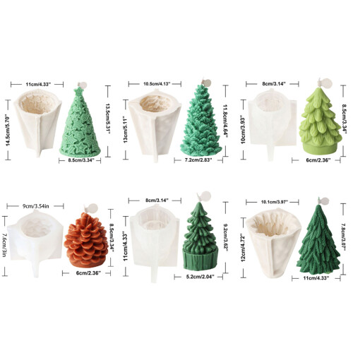 Tannenzapfen-Kerzenformen, Weihnachtsbaum, Silikonform,-1 1