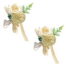 2 Stück Rosen-Handgelenk-Korsagen für Braut und-Gelb