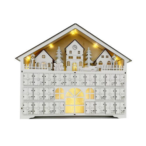 Holz-Adventskalender mit LED-Beleuchtung,