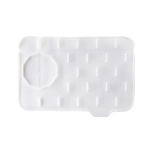 Silicone Sink Protecting Mat with Soap Dish Drip Catch-White 1