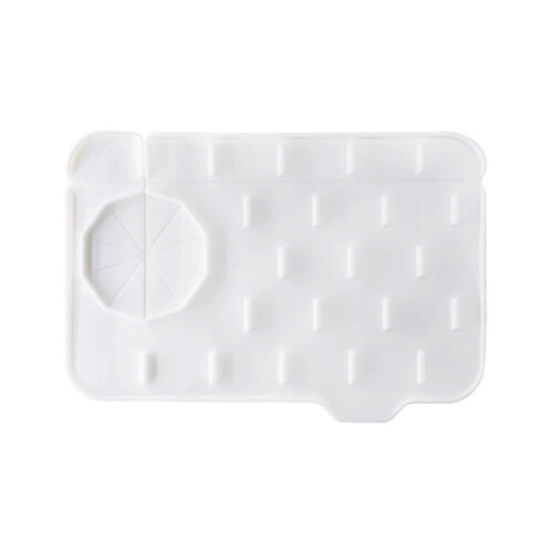 Silicone Sink Protecting Mat with Soap Dish Drip Catch-White 1